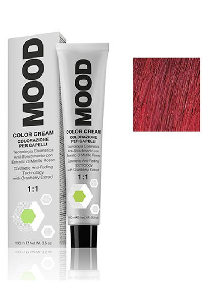 Кремкраска для волос с аммиаком 6/55 Мood Сolor Темный интенсивный рыжий блонд, 100 мл Mood (292735936)
