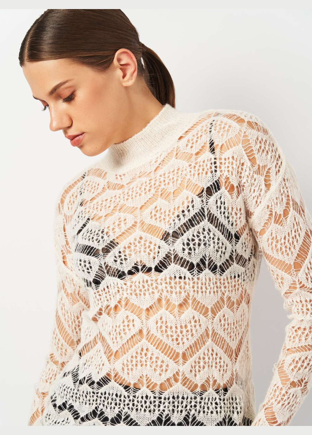 Молочний демісезонний светр шерсть бленд H&M