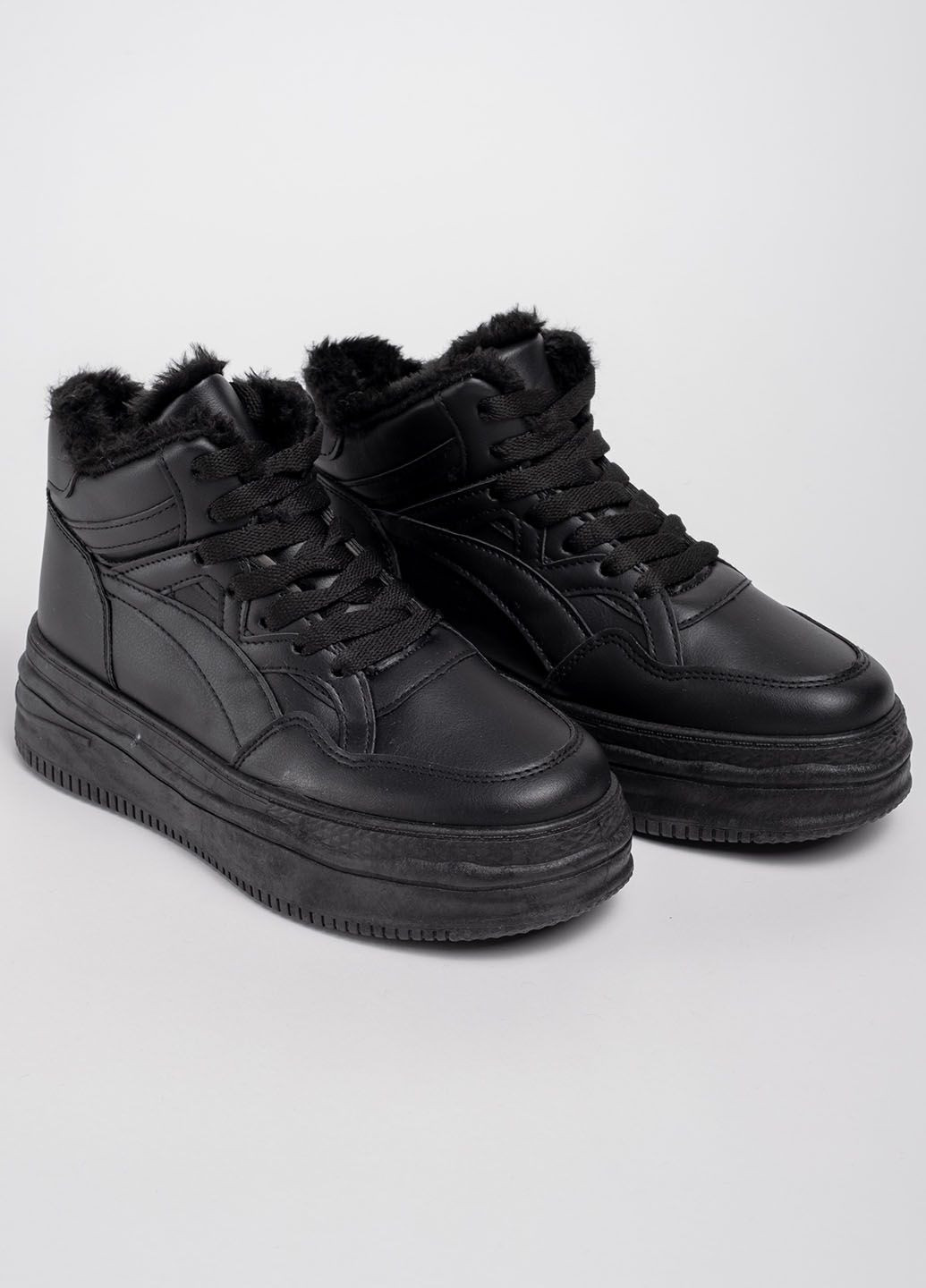 Чорні кеди зимові високі 341418 Power