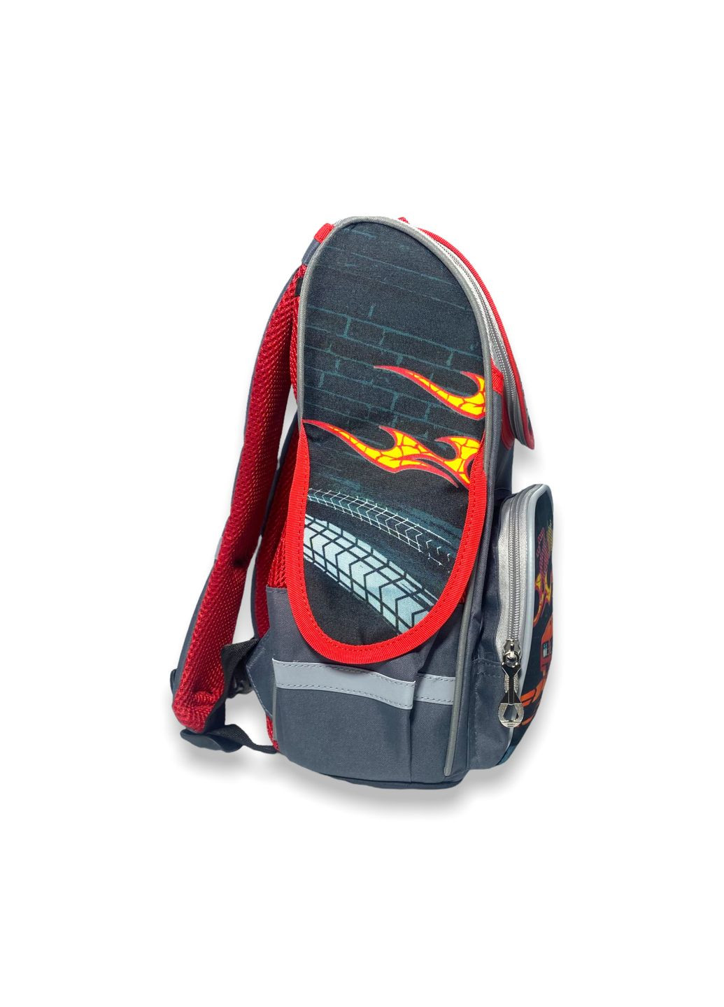 Шкільний ранець, рюкзак для хлопчика 14 клас 988981 світловідбивачі розміри: 35*25*13см, чорно-червоний Space (284337855)
