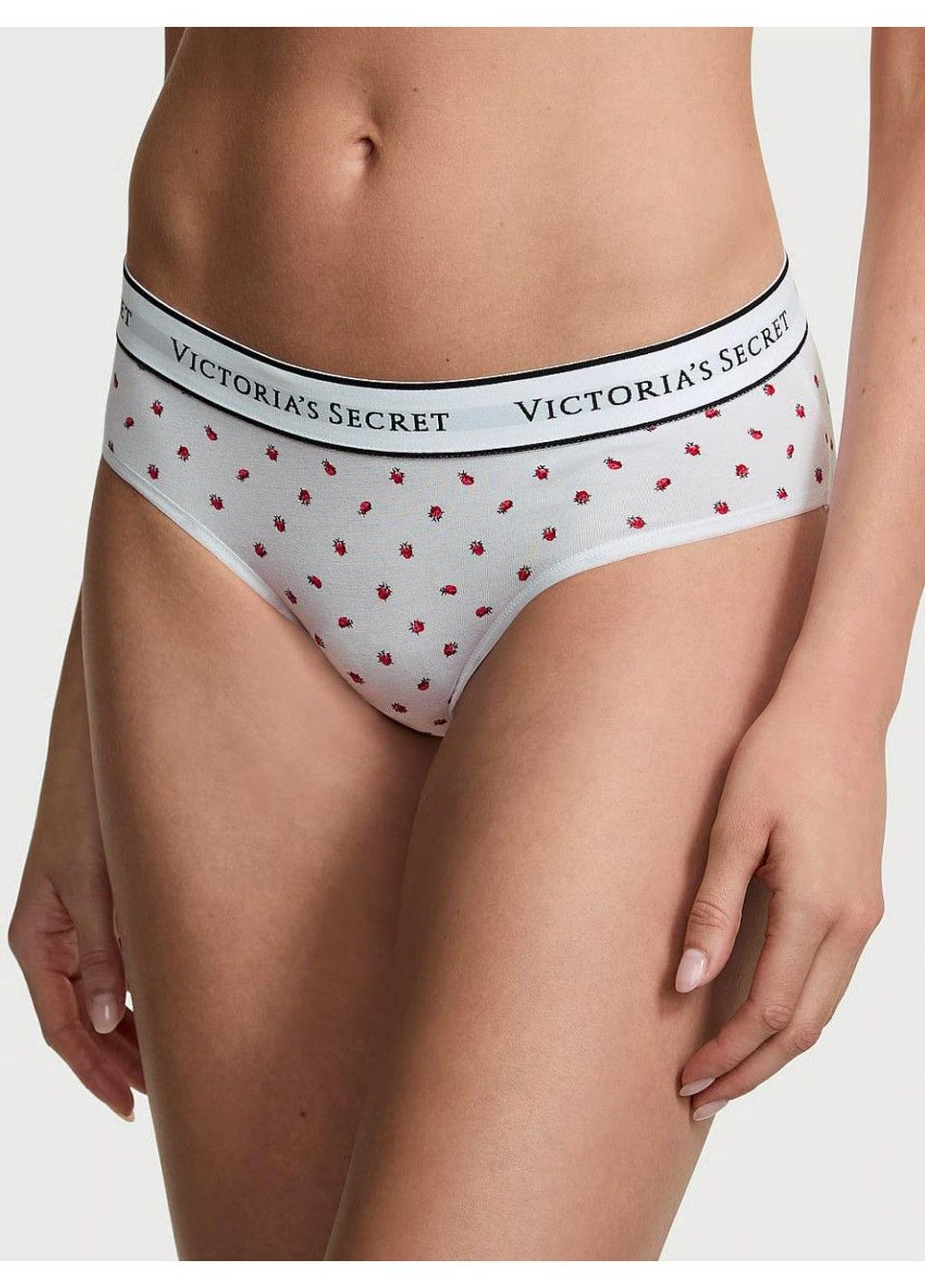 Трусики-хіпстер жіночі Logo Cotton Hiphugger Panty білі Victoria's Secret (330829489)