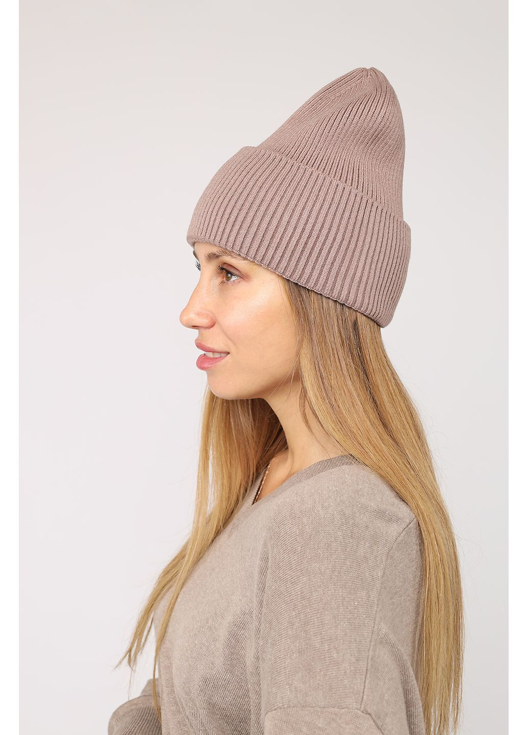 Шапка жіноча колір капучино CB-00283935 Yuki (364261670)