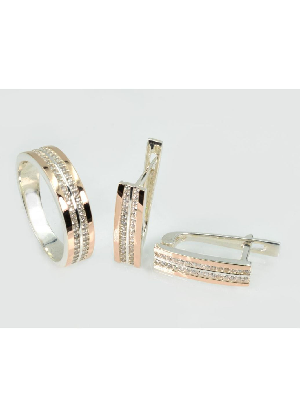 Серебряный набор с золотыми пластинами Silver Style (367112072)