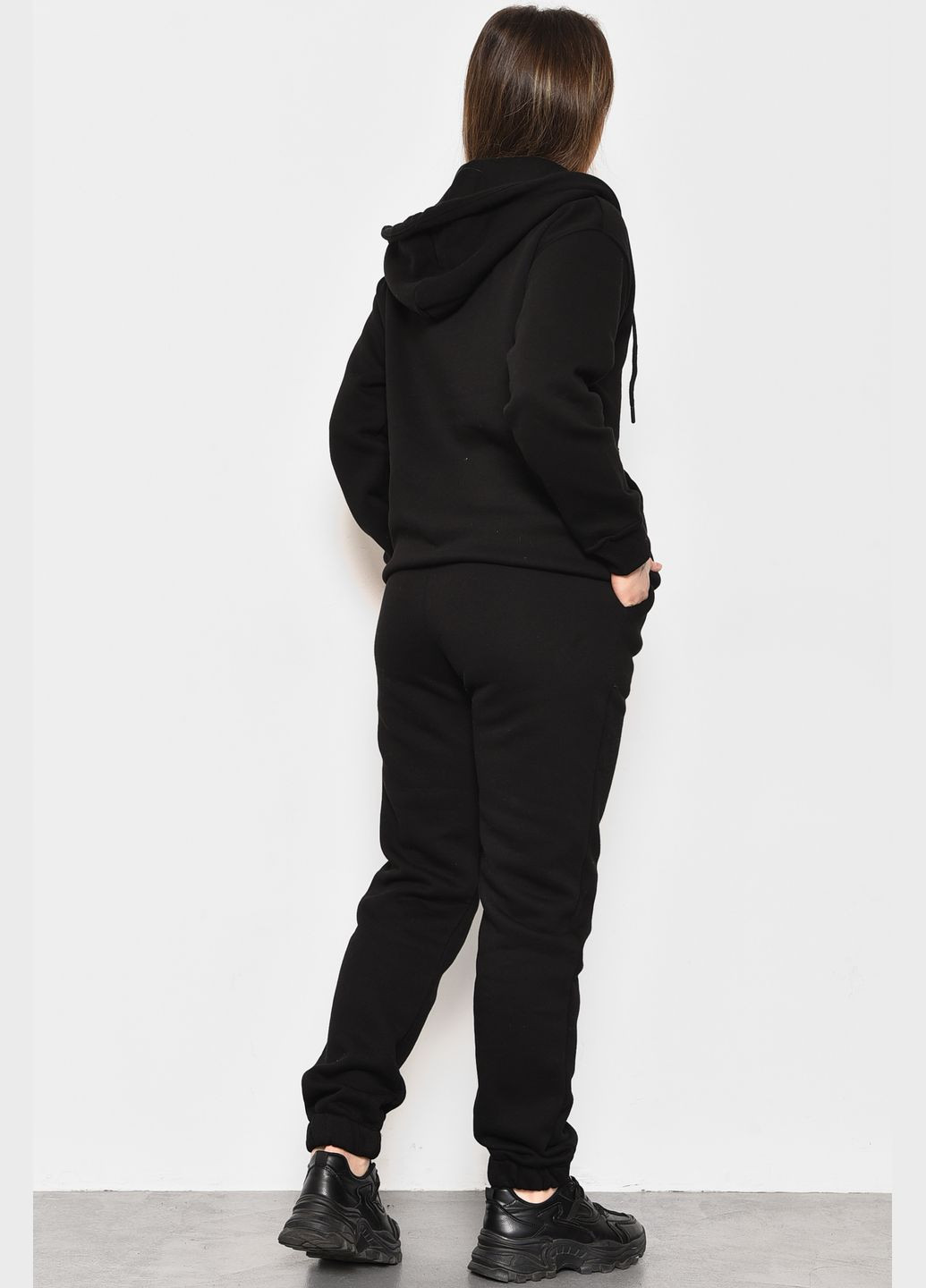 Спортивный костюм женский на флисе черного цвета Let's Shop (285779262)