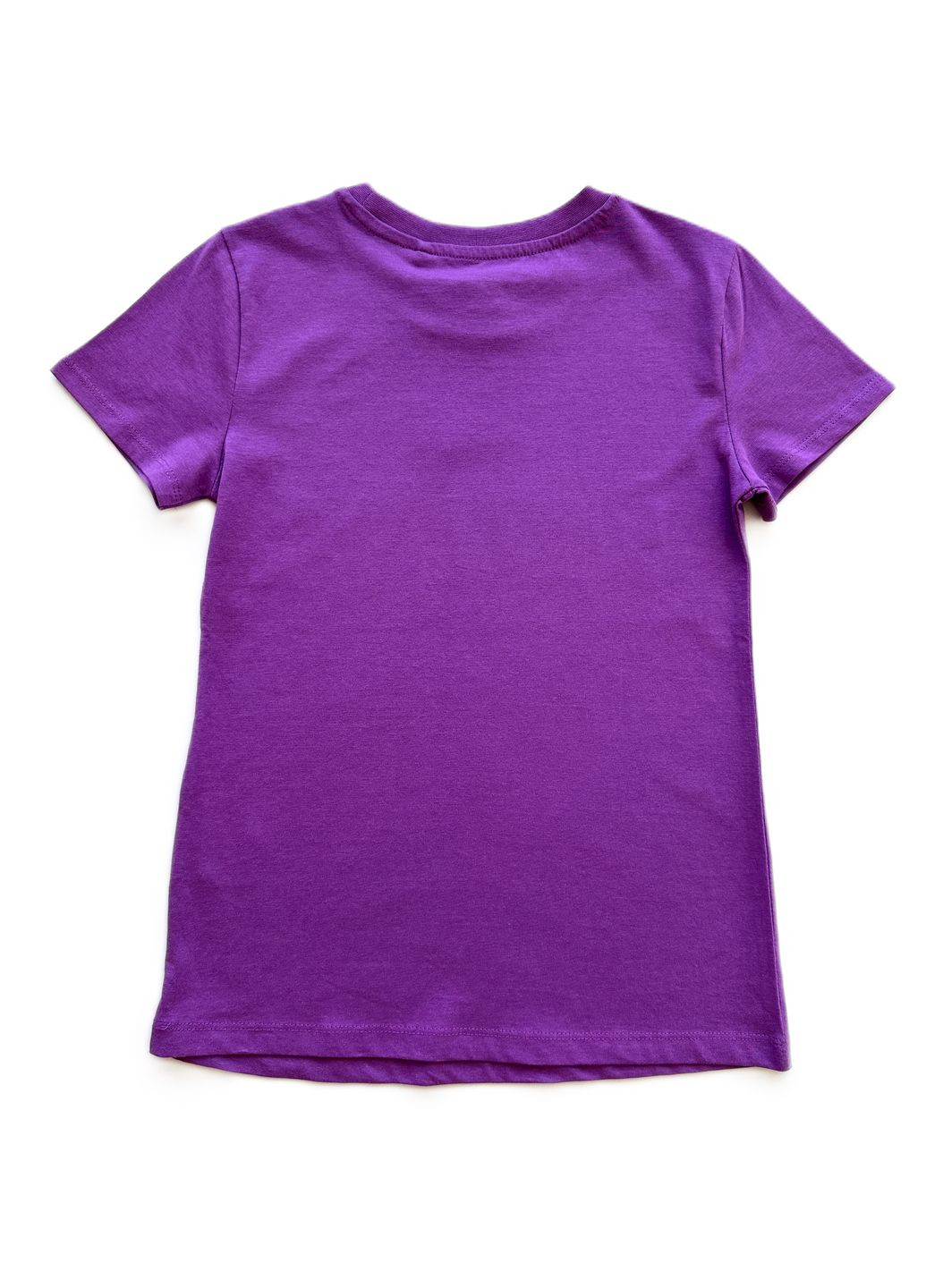 Фіолетовий літній комплект костюм для дівчинки футболка базова фіолетова + велосипедки чорні 2000-51/2000-42 (140 см) OVS