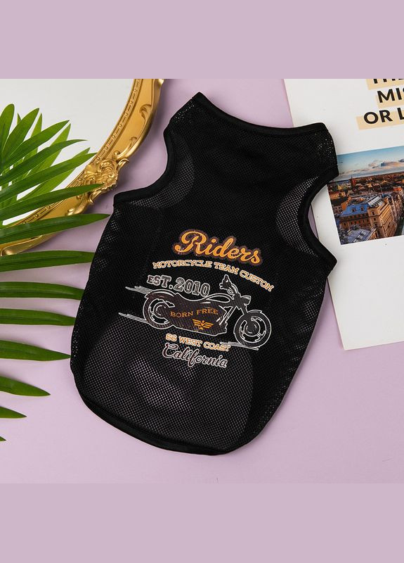 Сетчастая майка для котов и кошек Pet Style "Байкер" Черная L No Brand - (323236098)