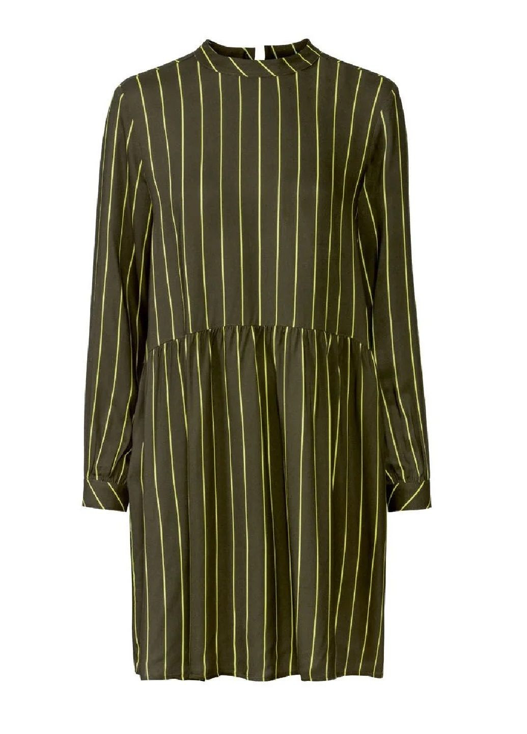 Оливкова (хакі) повсякденний, кежуал сукня жіноча з віскози Esmara в смужку