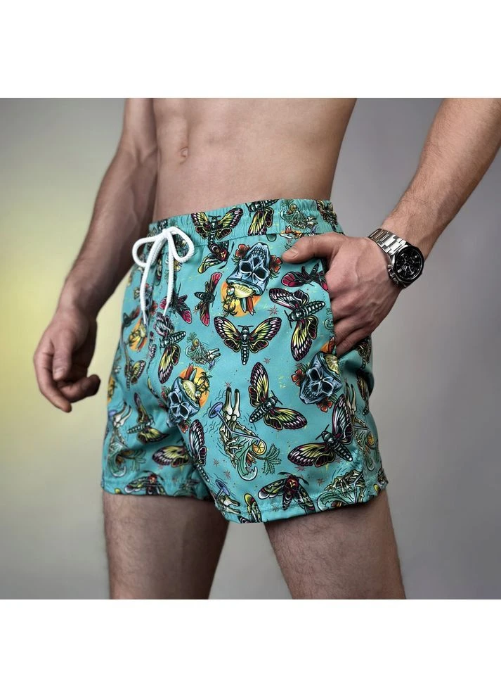 Шорти для плавання Slavni Swimming Pool Print Ментолово-чорний Pobedov (388725037)