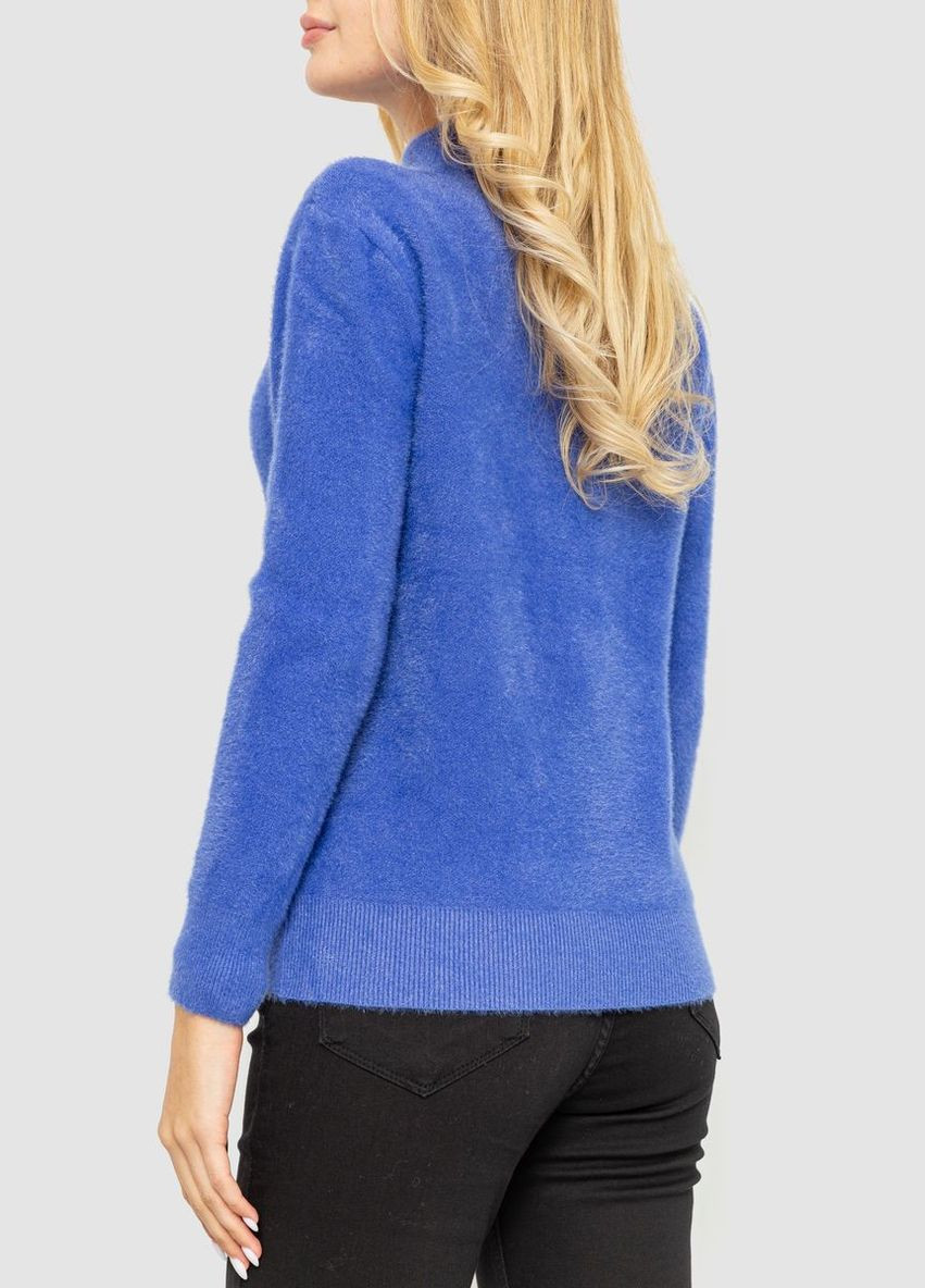 Синий зимний свитер женский мягкий, цвет джинс, Ager