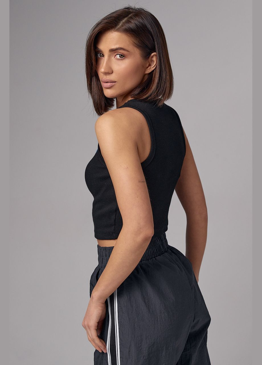 Майка жіноча в рубчик з вишивкою JH Lurex — 284116484