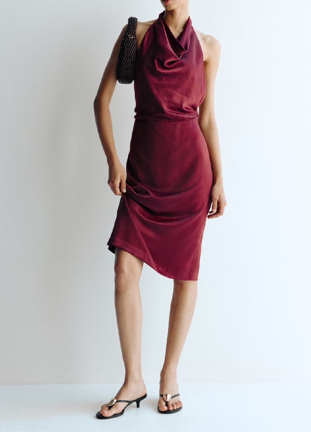 Бордова святковий сукня H&M однотонна