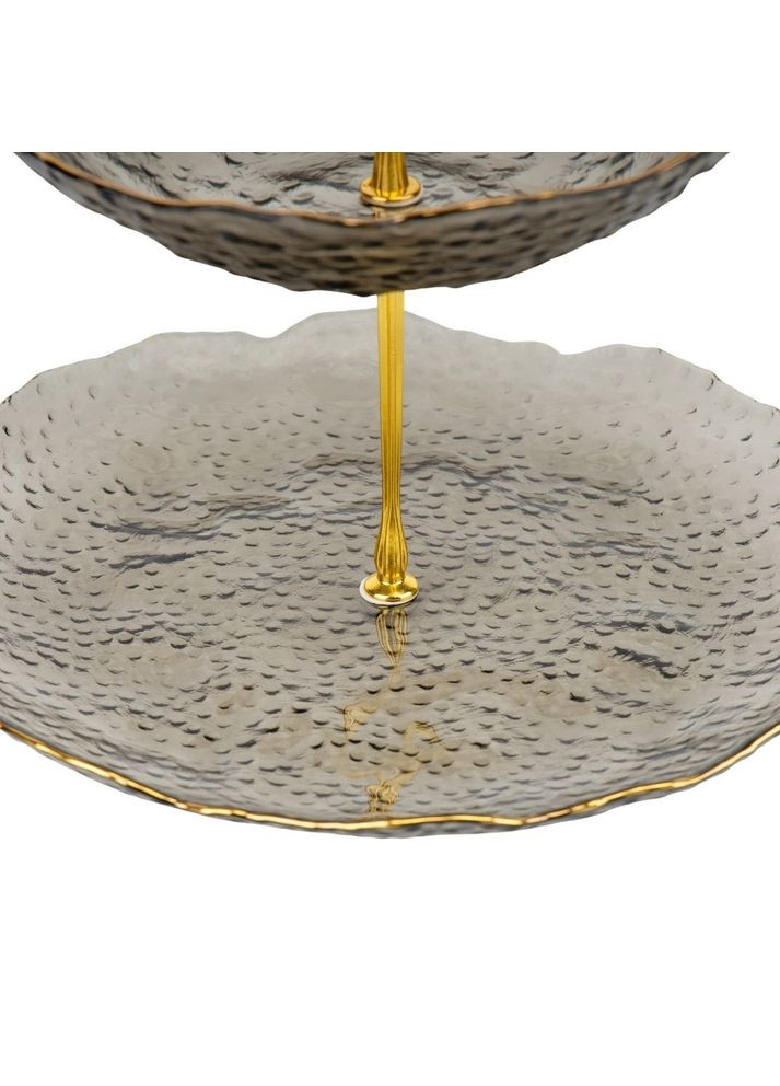 Блюдо 2-х ярусное турмалин 24х26 см 19219-031 стекло No Brand (346529696)