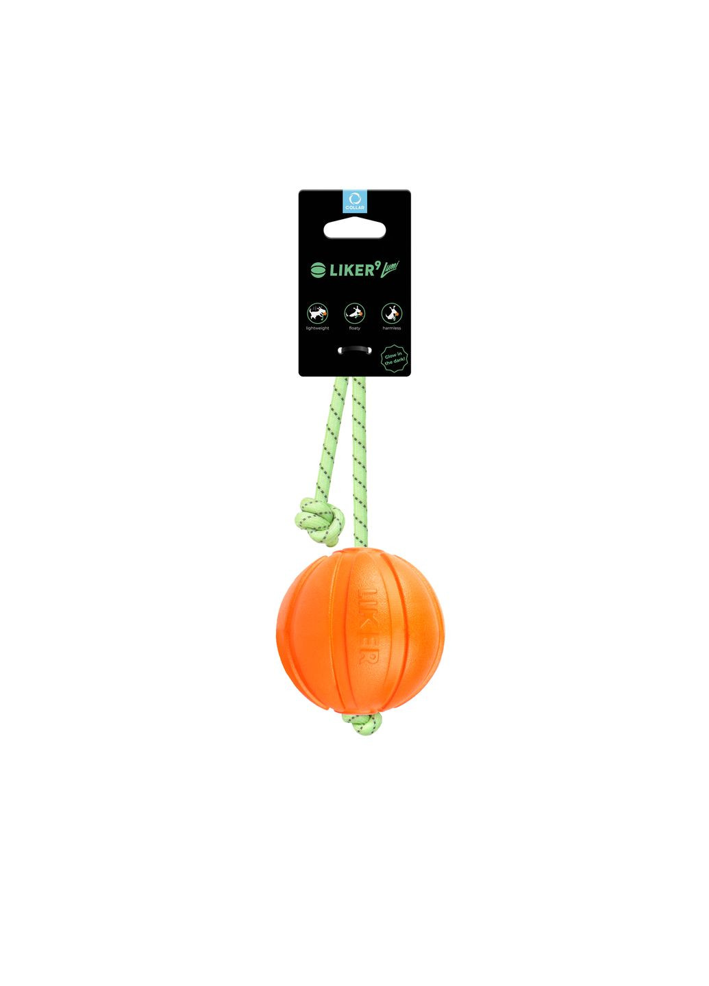 Мячик светоотражающий на шнурке Liker Лайкер Люми диаметр 9 см (4823089305844) Collar (354701669)
