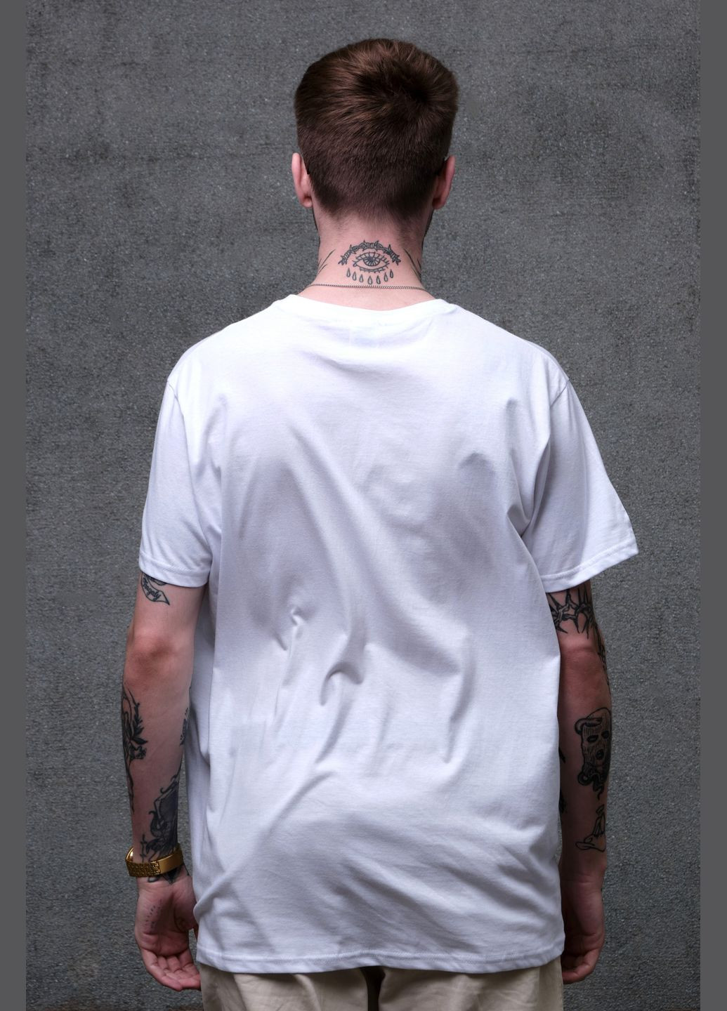 Белая оверсайз футболка с принтом california с длинным рукавом Without