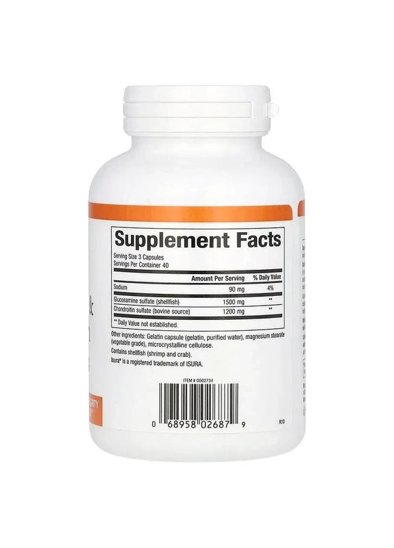 Глюкозамін та хондроїтин Glucosamine & Chondroitin, 120 капсул Natural Factors (361116566)