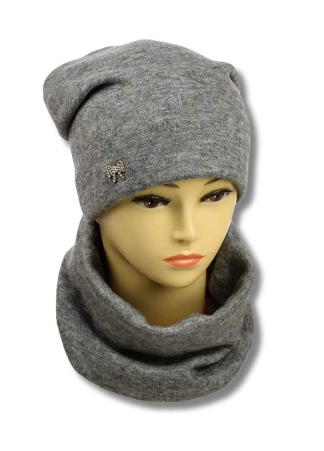 Женский ангоровый комплект шапка + бафф - Sofi No Brand Жіночий зимовий комплект (355245835)