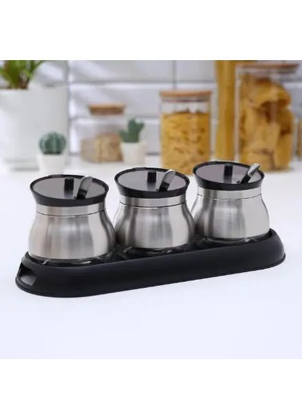 Набір банок для сипучих продуктів FRU-127, 7 предметів, чорний Frico (369766953)