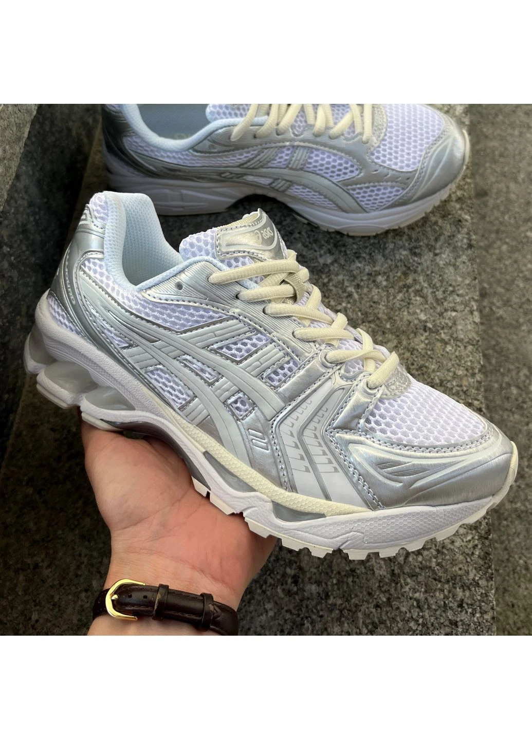КРОСІВКИ ЖІНОЧІ ASICS GEL-KAYANO 14 SILVER/WHITE АСІКС ГЕЛЬ КАХАНО 14 БІЛІ No Brand білі демісезони (392028584)