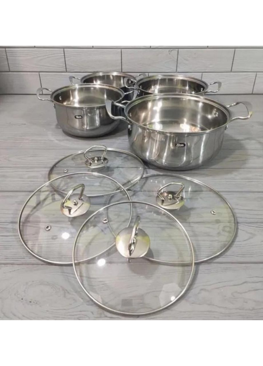 Набор кастрюль 8 пр. из нержавеющей стали Unique UN-5072 (303835266)