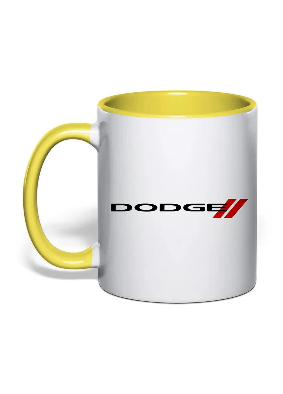 Чашка з друком "Dodge" 330 мл (колір жовтий) (36326) No Brand (375255265)