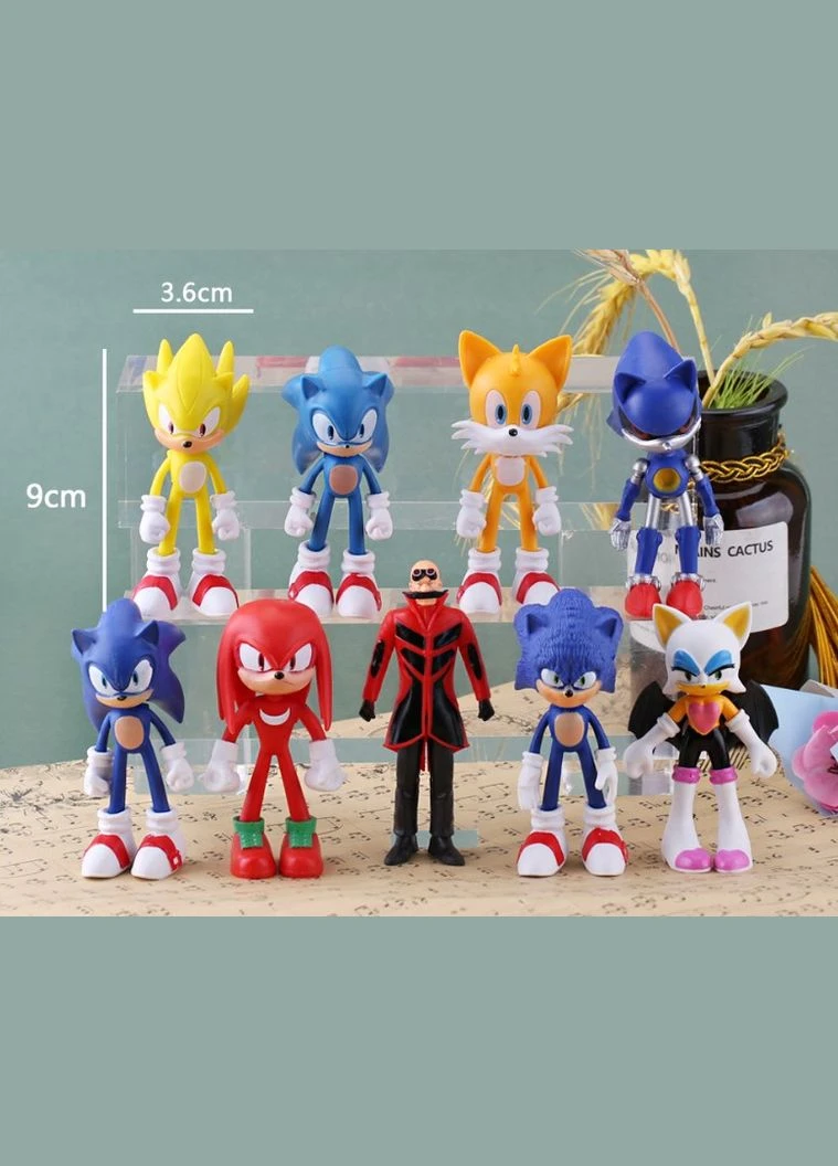 Супер Сонник и его друзья Sonic the Hedgehog набор детские игрушки игровые фигурки 9шт No Brand (379315846)