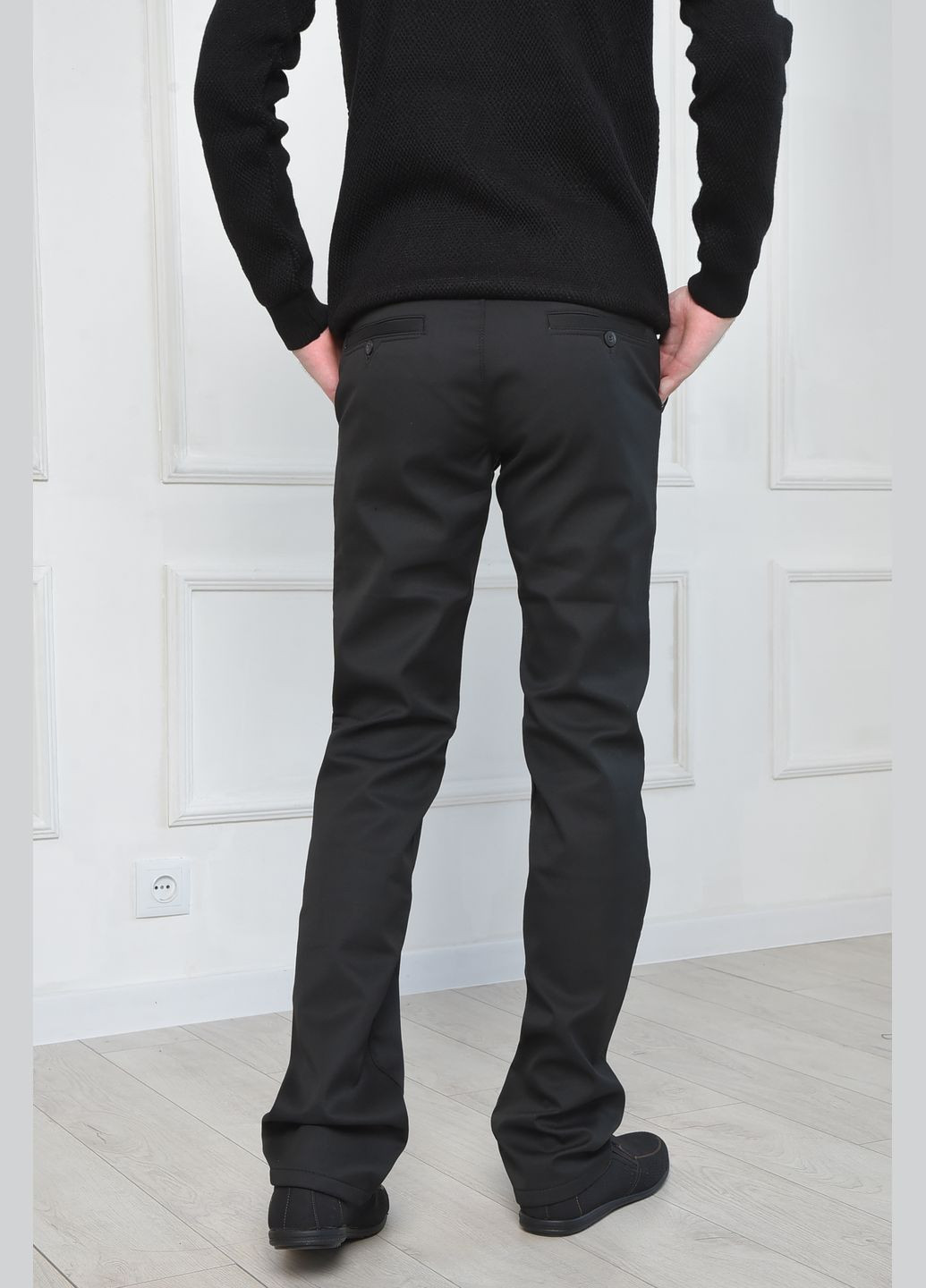 Штани чоловічі на флісі чорного кольору Let's Shop (277151462)