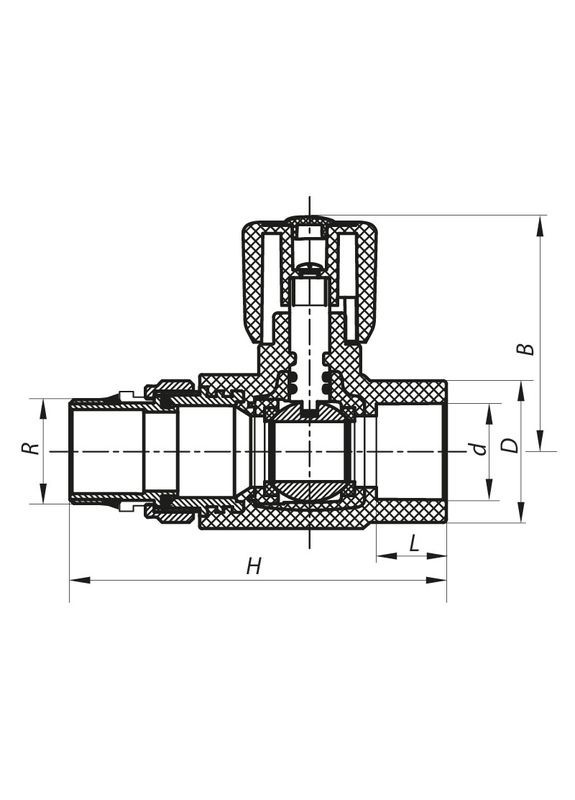 Кран радиаторный 25x3/4 прямой с прокладкой "антипротечка" PPR K0164.PRO (KP0211) KOER (322074744)