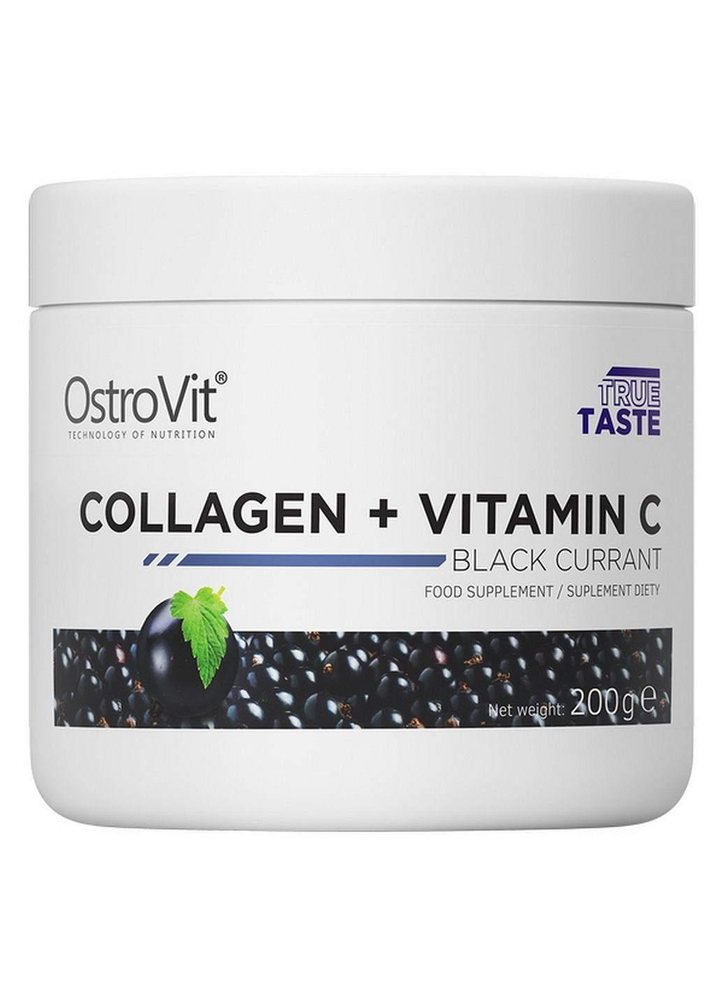 Препарат для суставов и связок Collagen + Vitamin C, 200 грамм Черная смородина Ostrovit (293418866)