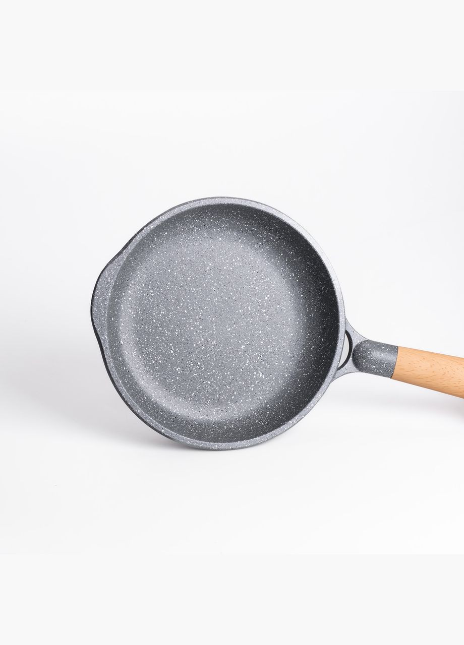 Алюмінієва сковорода 1,4 л, мармурове антипригарне покриття Ø 22 см, товсте дно сірий HP-4-417G MGC (306849324)