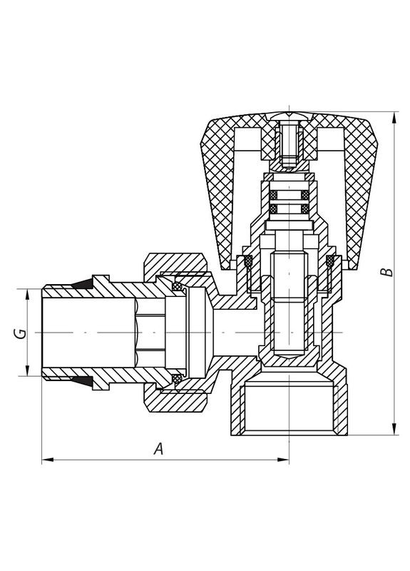 Вентиль кутовий 1/2x1/2 "антіпротічка" KR.901-Gi (KR0173) KOER (315702014)