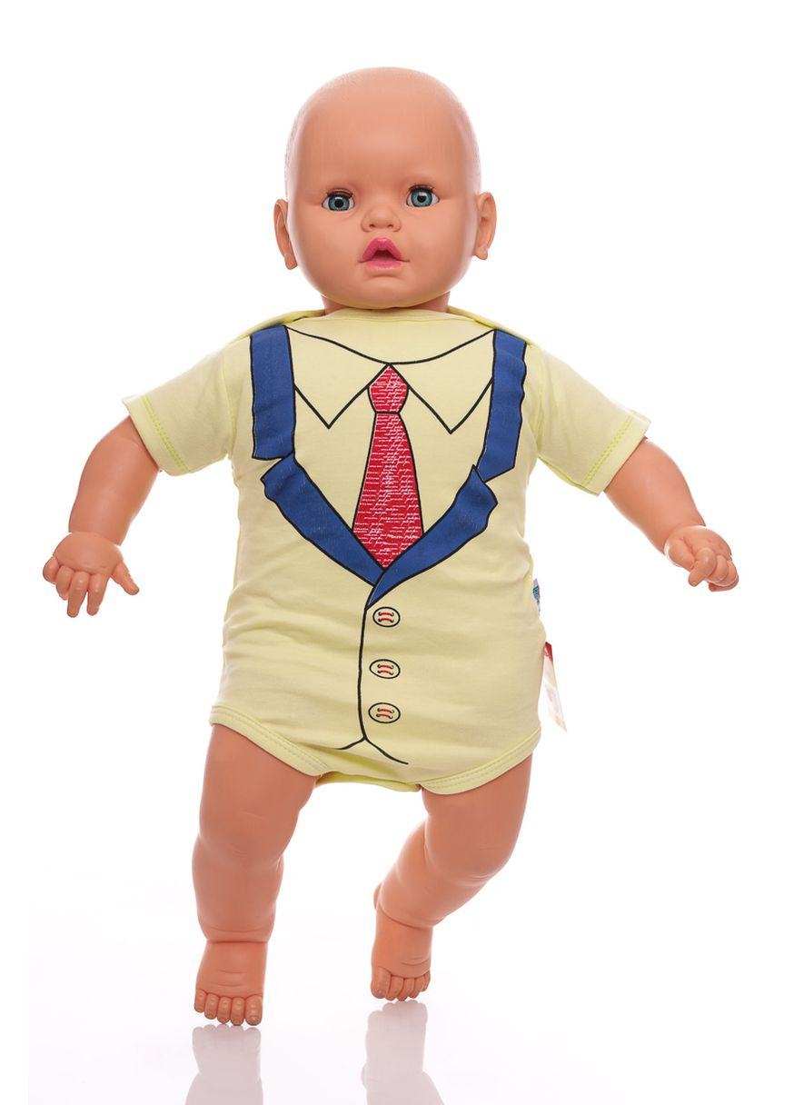 Боди с коротким рукавом для мальчика с галстуком интерлок MiniPapi см (27208) BABYKROHA (297198230)