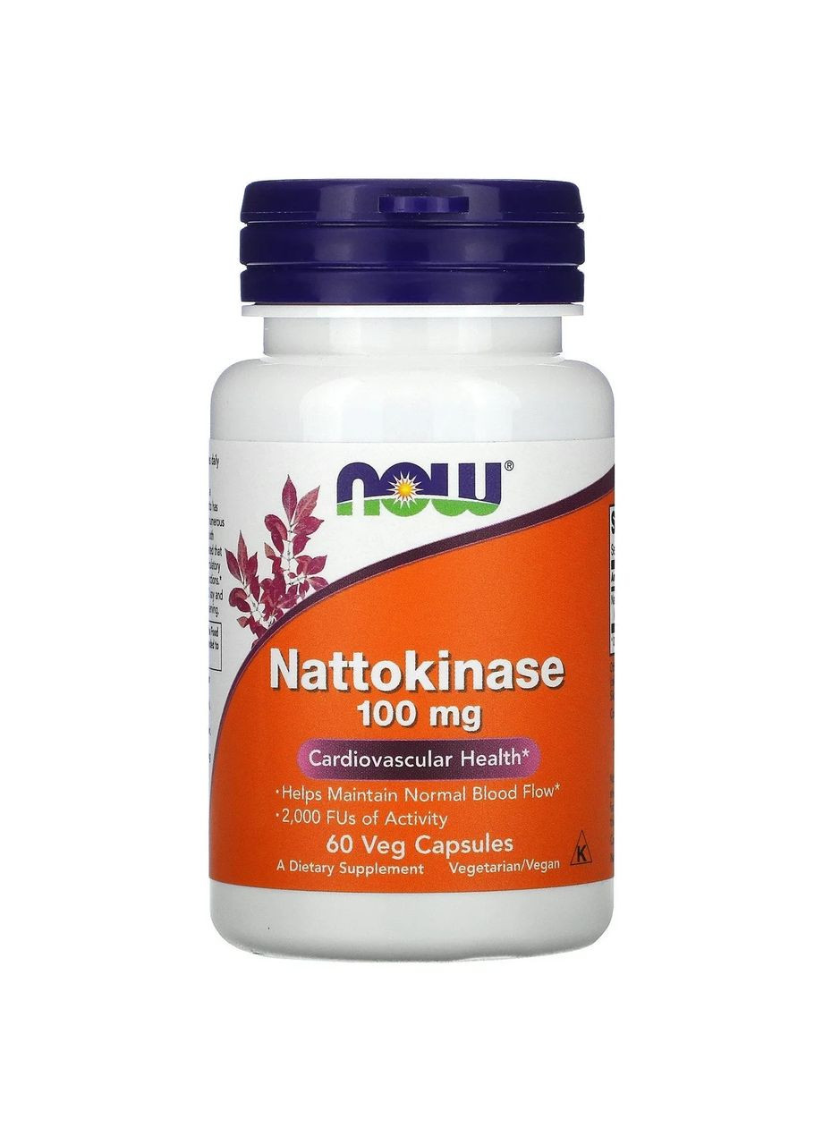Наттокіназа (Nattokinase) 100 мг 60 капсул Now Foods (365436928)