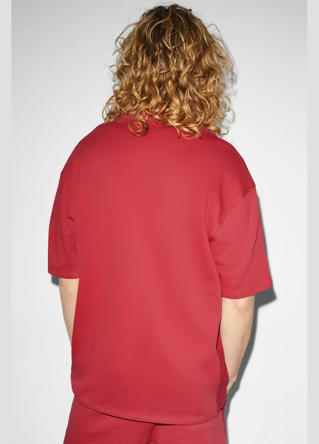 Червона футболка з бавовни оверсайз C&A