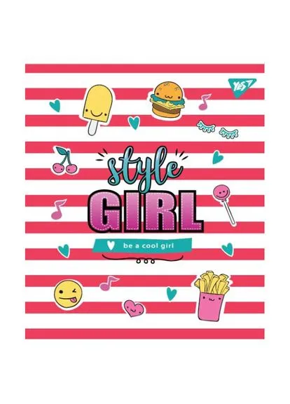 Тетрадь уч. " " 24л.# /764304/ "STYLE GIRL" мат. ВДЛ+софт-тач+глиттер (10/160) Yes (392417650)