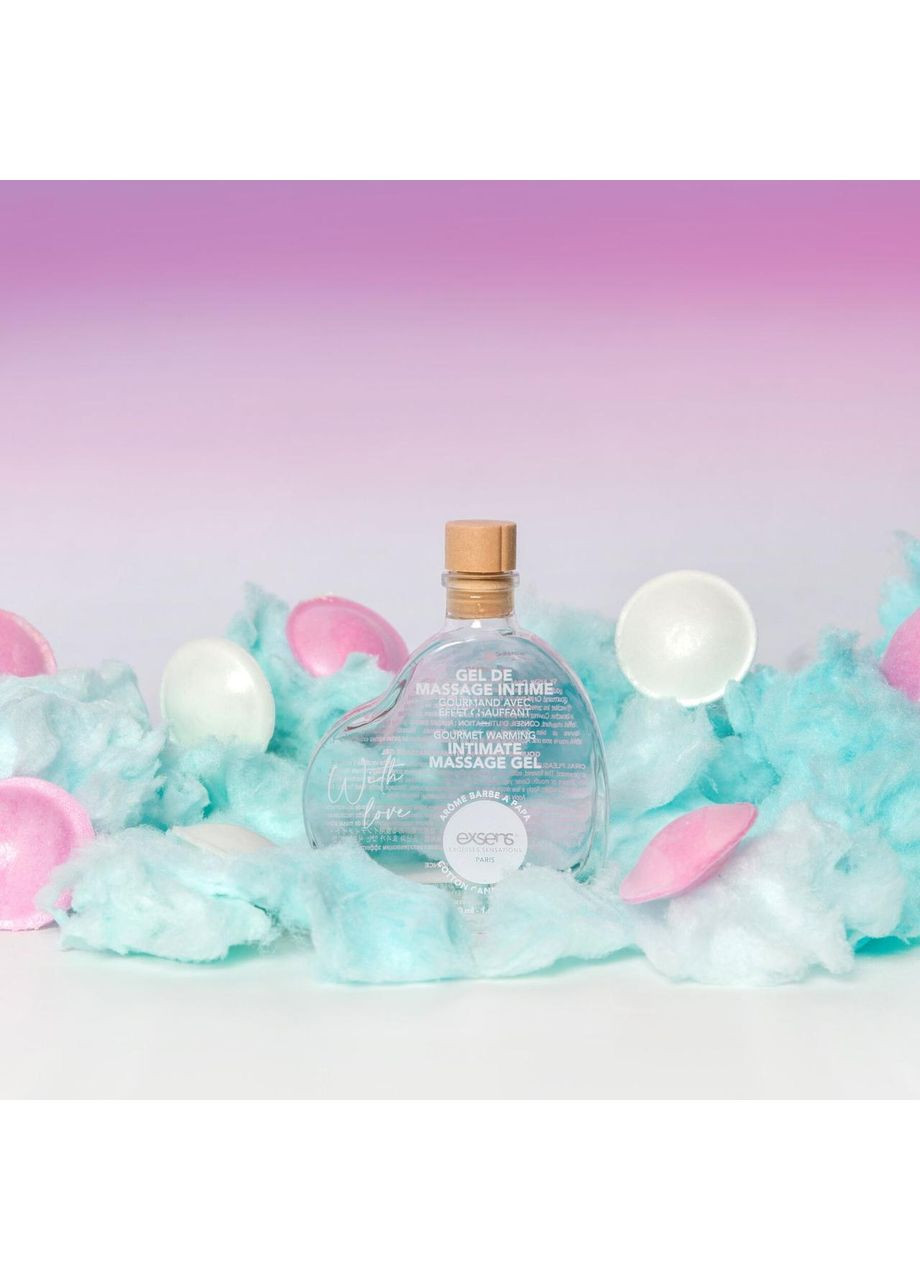 Массажное масло With Love Cotton Candy 50 мл разогревательное, без сахара, съедобное Exsens (367723237)