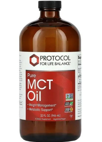 Олія MCT Pure MCT Oil 946 мл Protocol for Life Balance (359473572)
