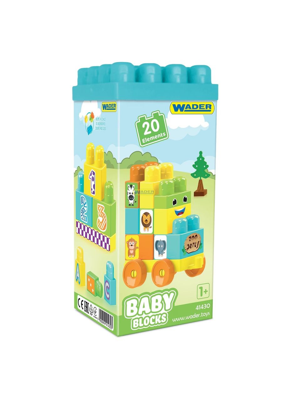 Конструктор Мої перші кубики Baby Blocks, 20 деталей () Wader 41430 (332943530)