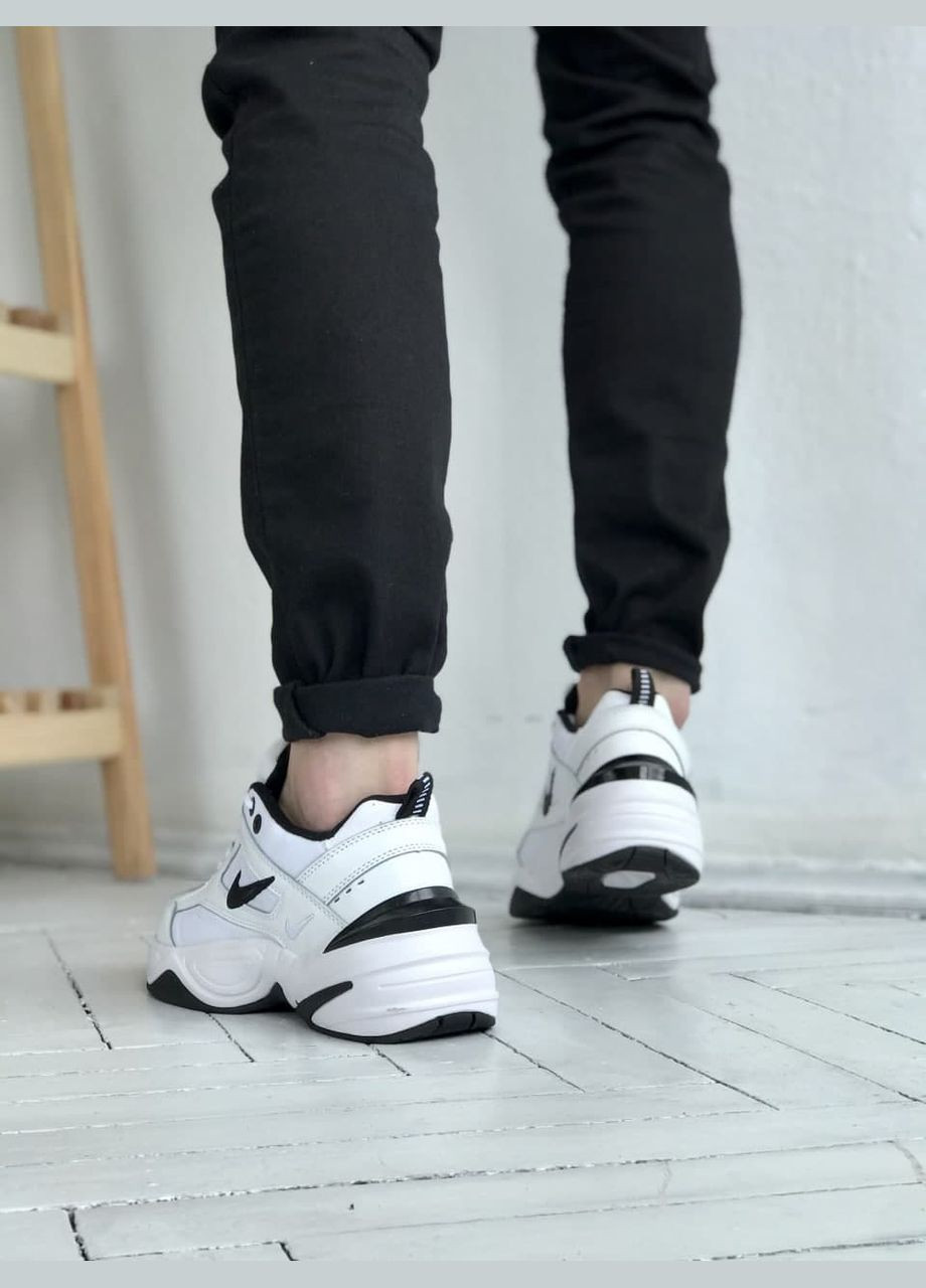 Черно-белые демисезонные кроссовки мужские и женские nike m2k tekno black white | найк м2к текно черные белые No Brand