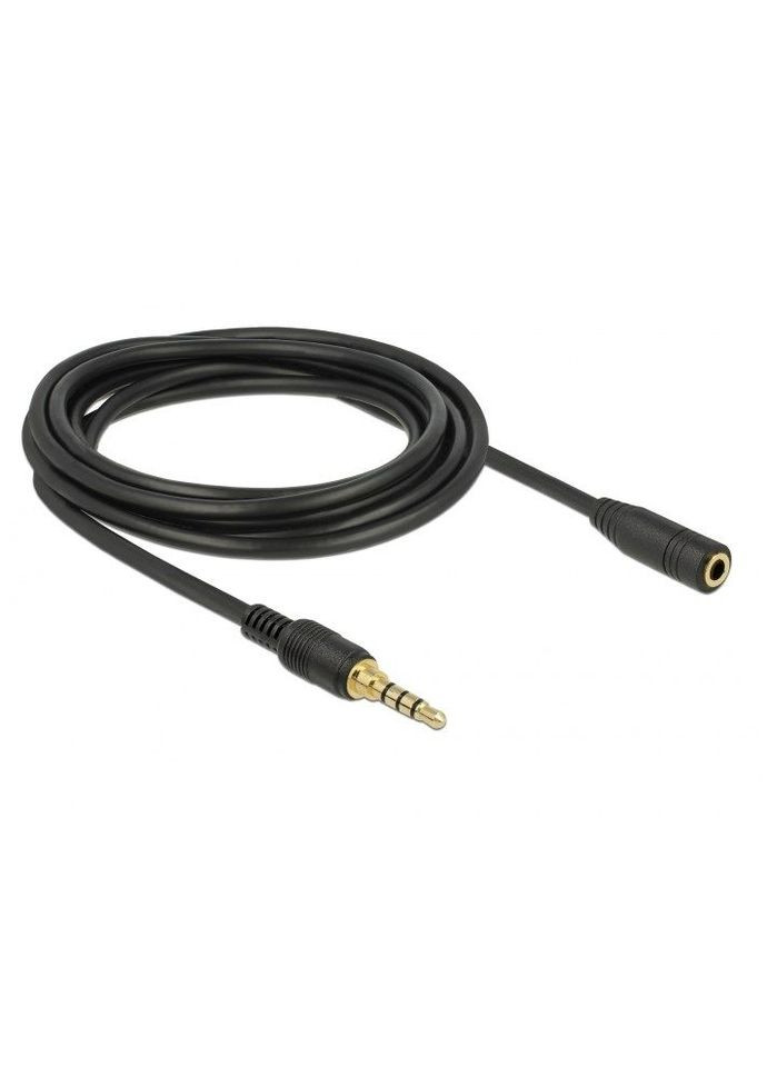 Кабель аудіо подовжувач Jack 3.5mm 4pin M/F (тато/мама) 3.0m Long 1:1 AWG24 AUX Gold Delock (369645918)