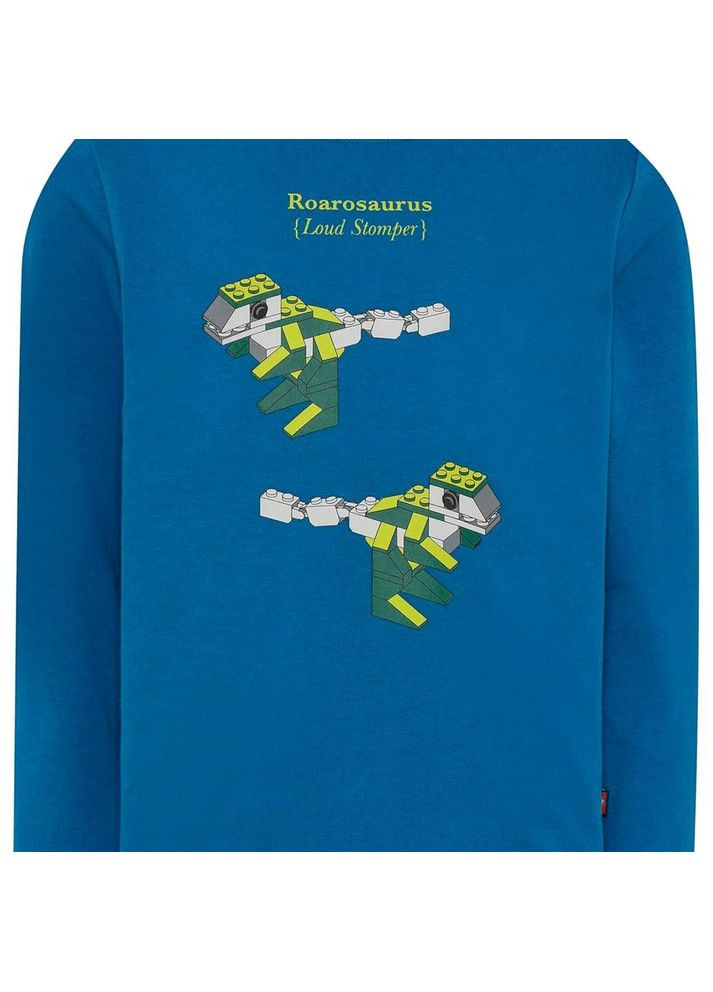 Синий демисезонный повседневный лонгслив Lego с рисунком