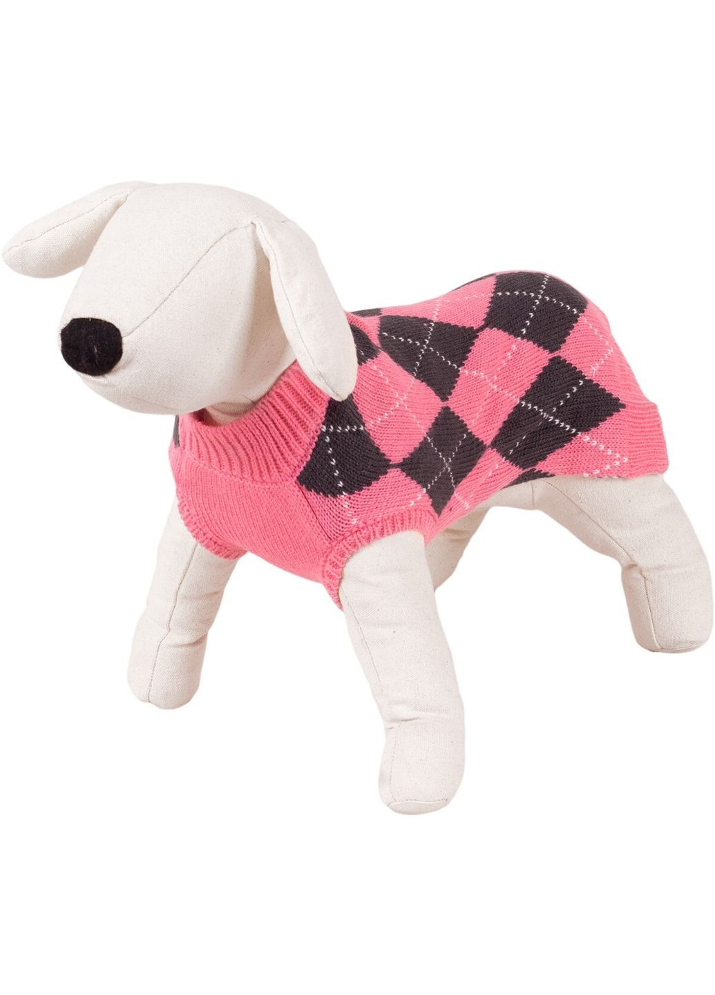 Свитер для собак, розовый/ромб, S, 25см Happet (357074876)