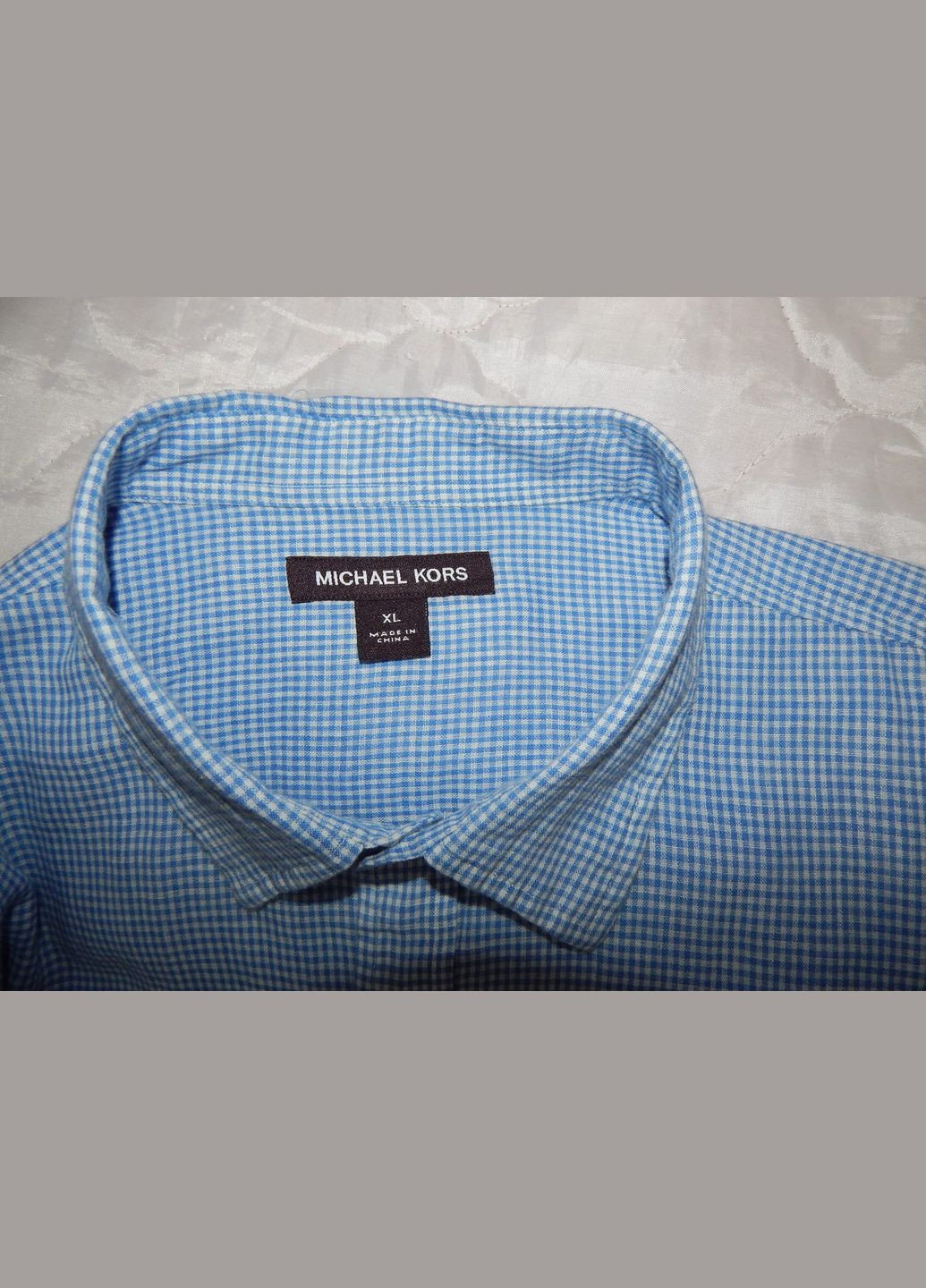 Синяя кэжуал рубашка в клетку Michael Kors