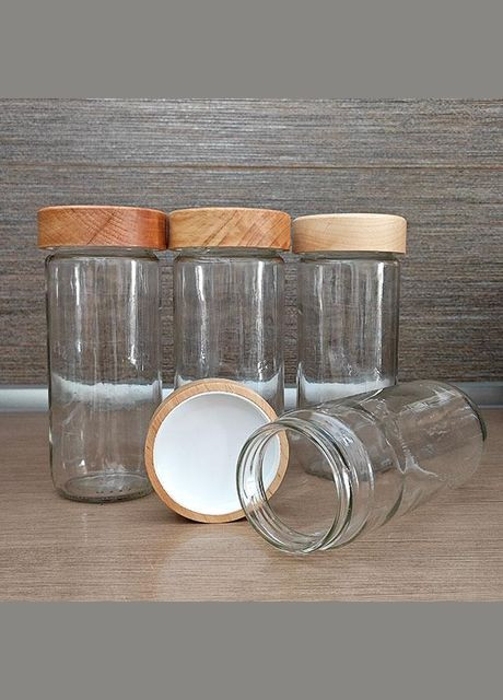 Набір баночок для зберігання, скло 500 мл (4 шт.) No Brand (298937507)