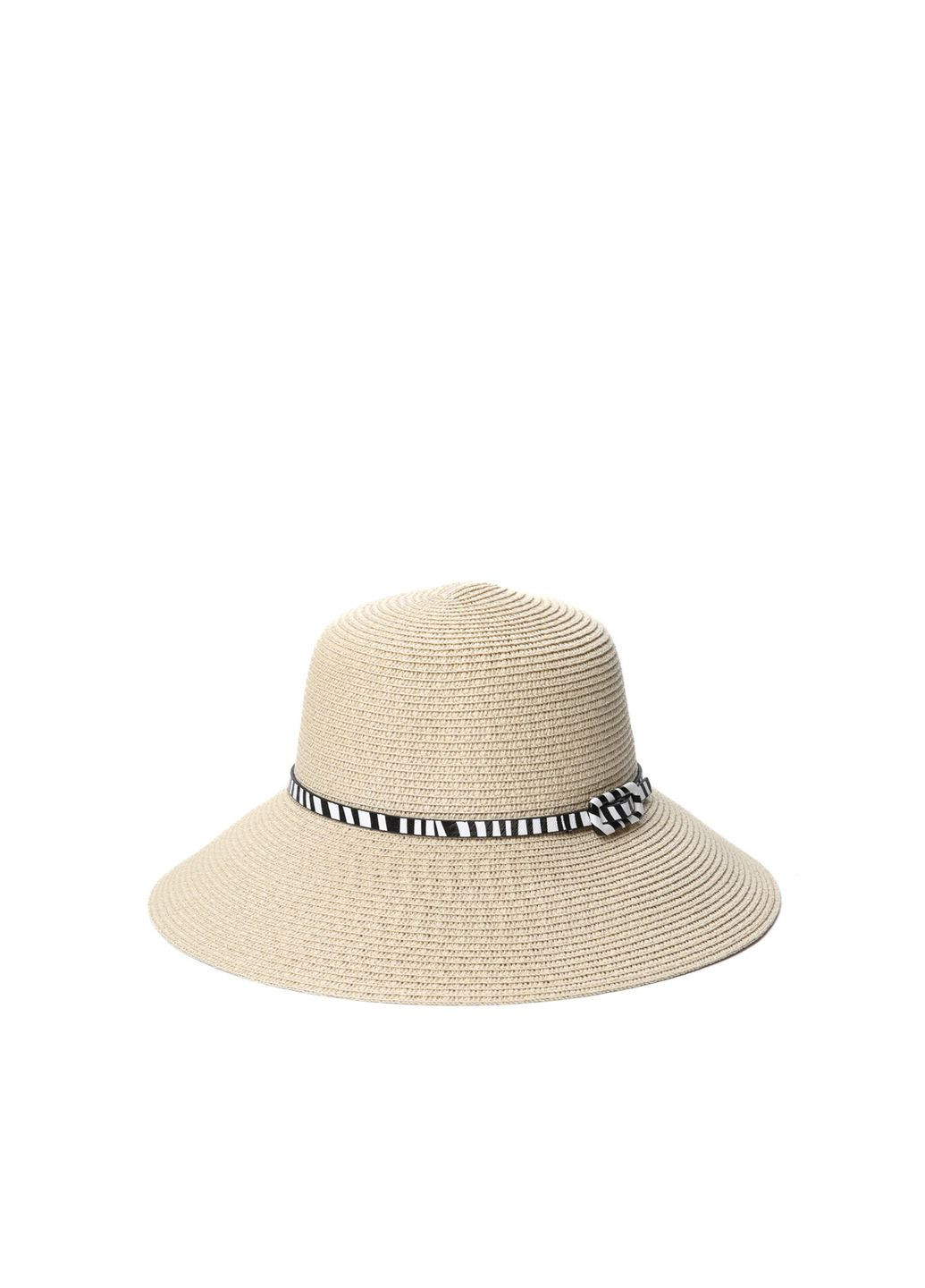 Шляпа со средними полями женская с ремешком целлюлоза бежевая АЛТА LuckyLOOK 808-270 (336025380)