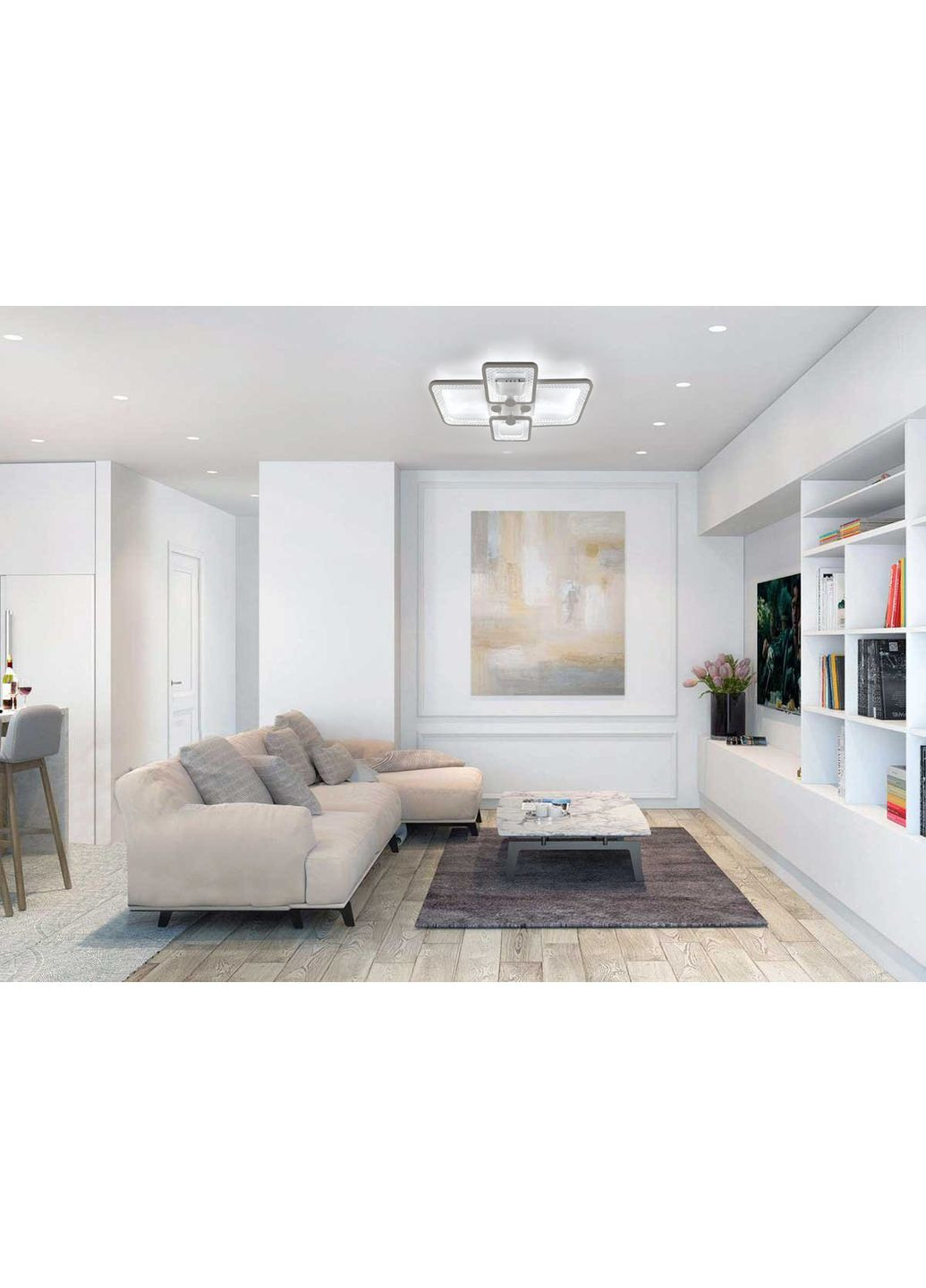 Керована світлодіодна люстра TIRE 60W 4S-APP-580-420-95-WHITE/CLEAR-220-IP20 ESLLSE (360882225)