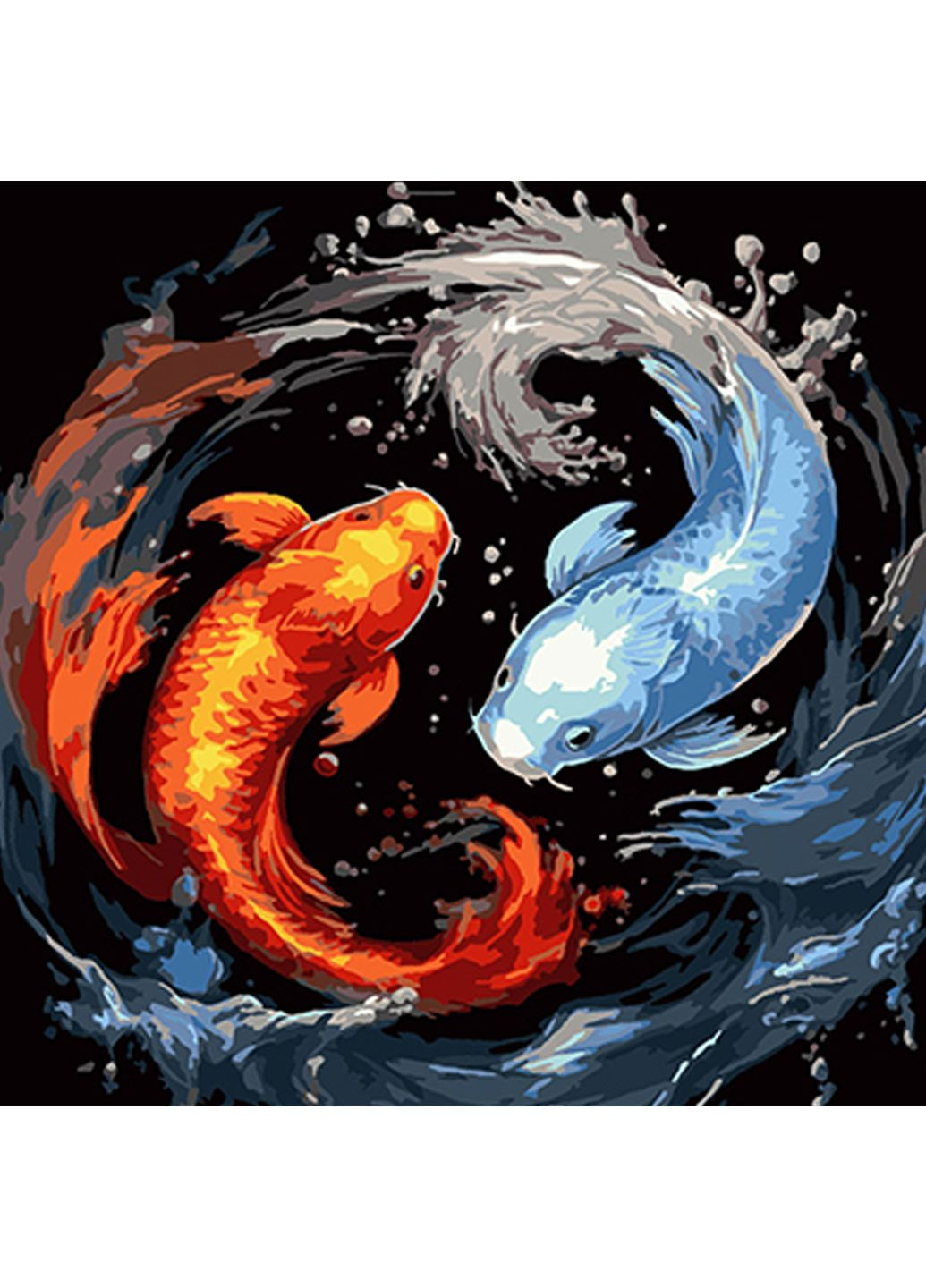 Картина по номерам "Рыба на черном фоне" см — набор для рисования, творчества и хобби. Strateg (369759195)