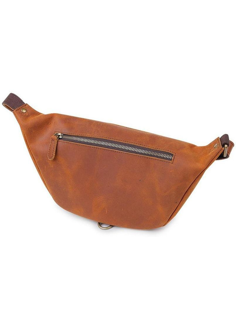 Чоловіча шкіряна сумка на пояс бананка через плече для телефону та документів середня Коричневий 38637 Vintage (353302648)