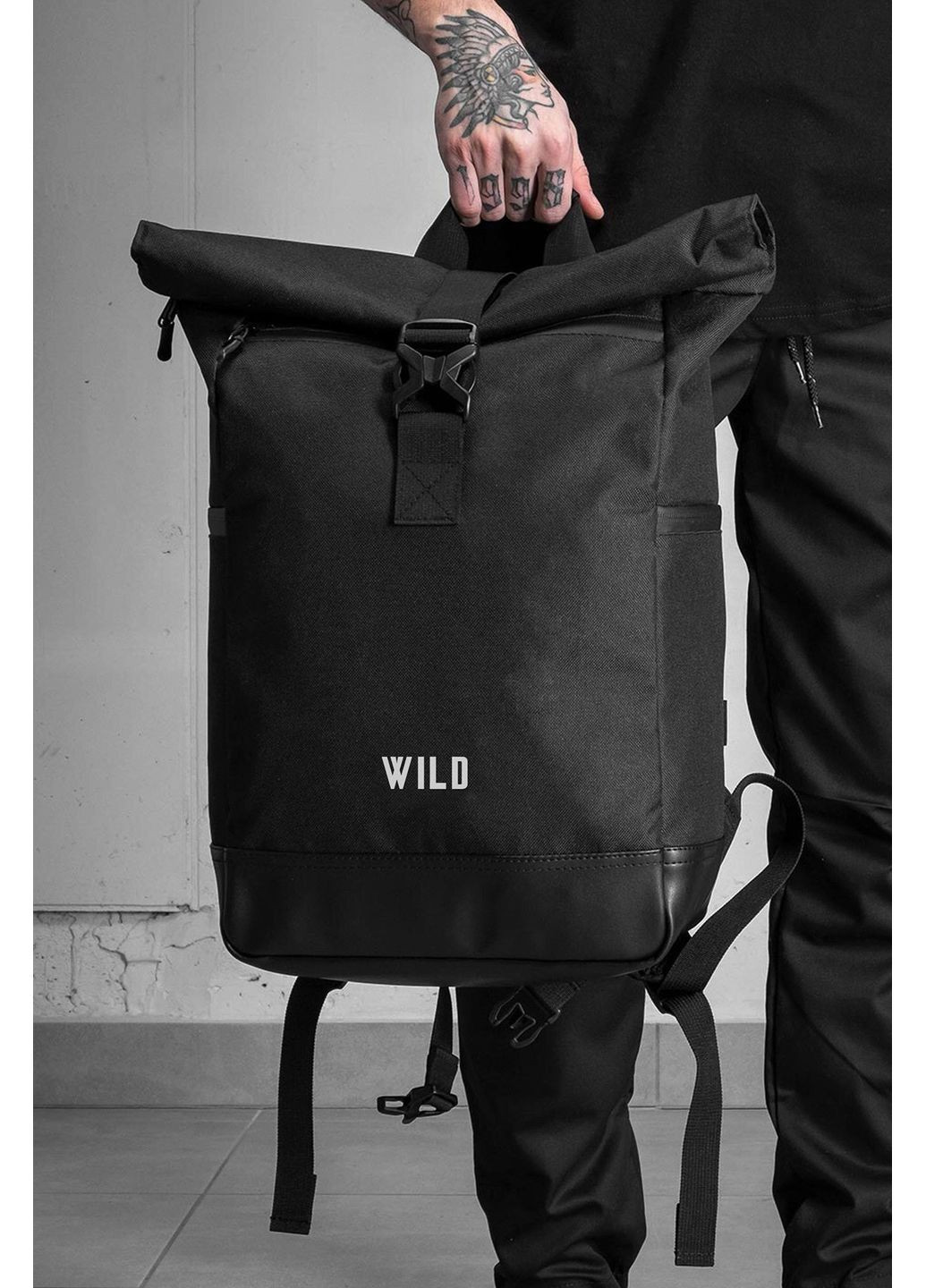 Чоловічий Повсякденний Рюкзак Роллтоп Шкільний З Принтом Wild Black Without (360641990)