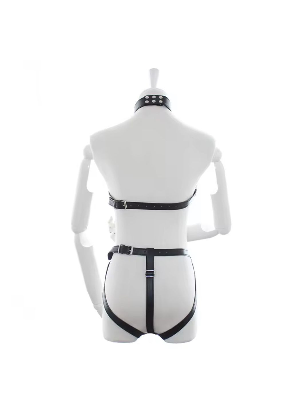 Шкіряний бондажний комплект з ошейником для ролевих ігор No Brand (361072376)