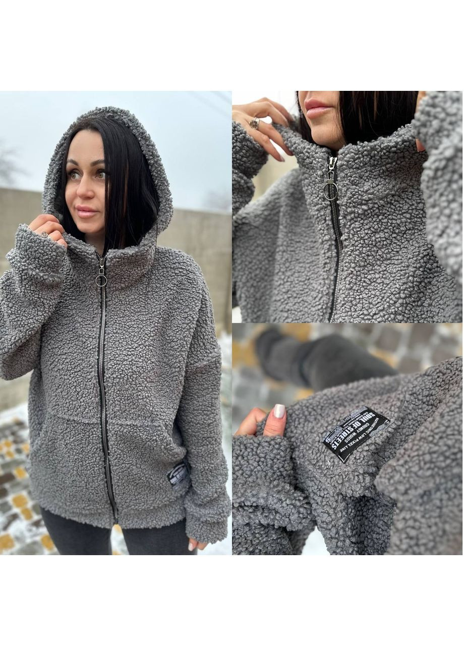 Сіра куртка тедді без підкладу,туреччина,на блискавці Україна